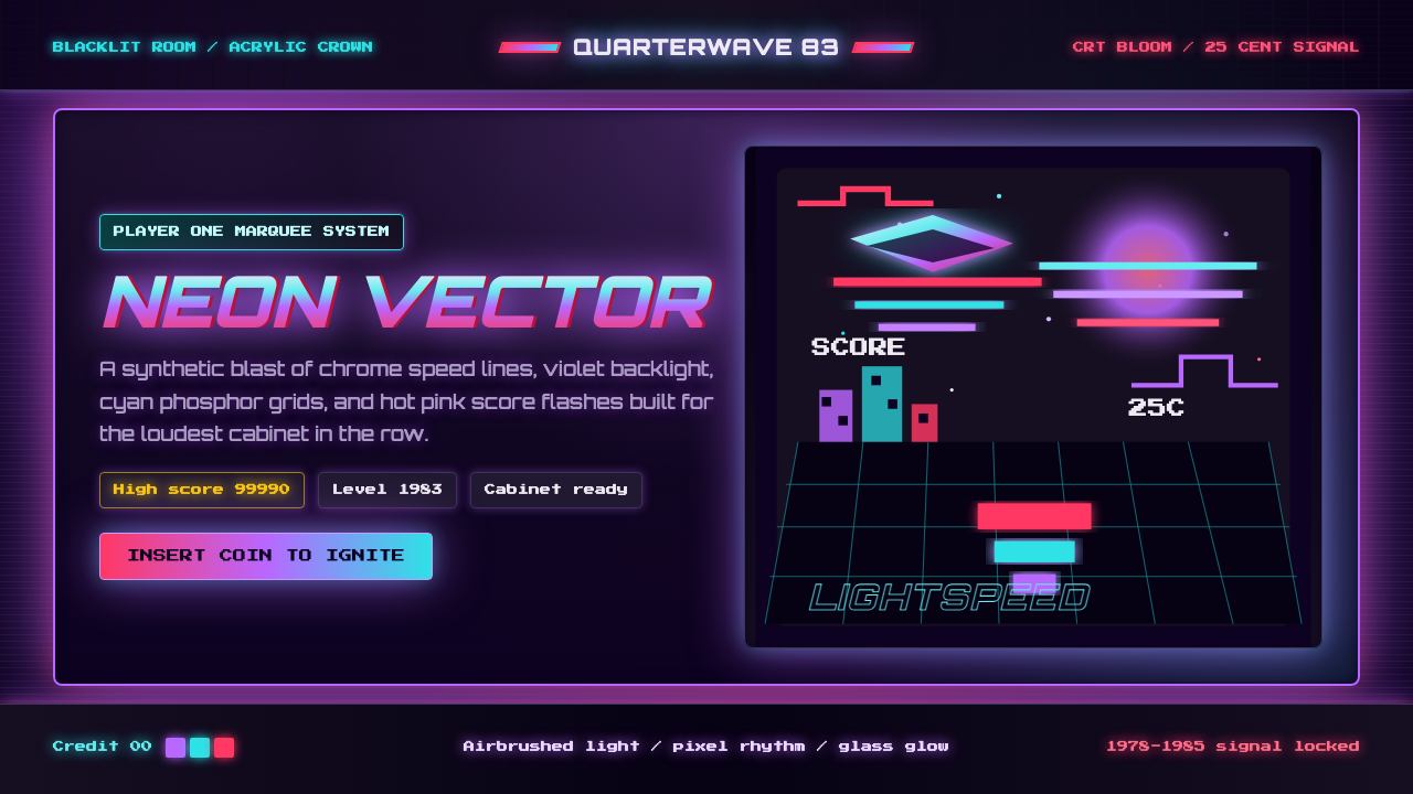 Arcade Cabinet Marquee design style — example