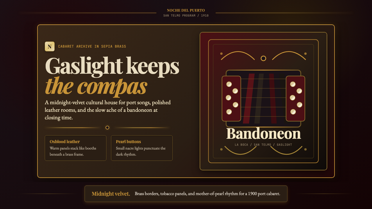 Argentine Bandoneón 1900 (Tango) design style — example