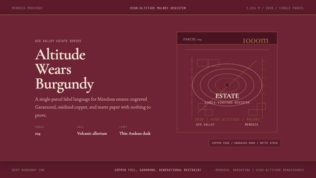 Argentine Malbec Wine design style — example