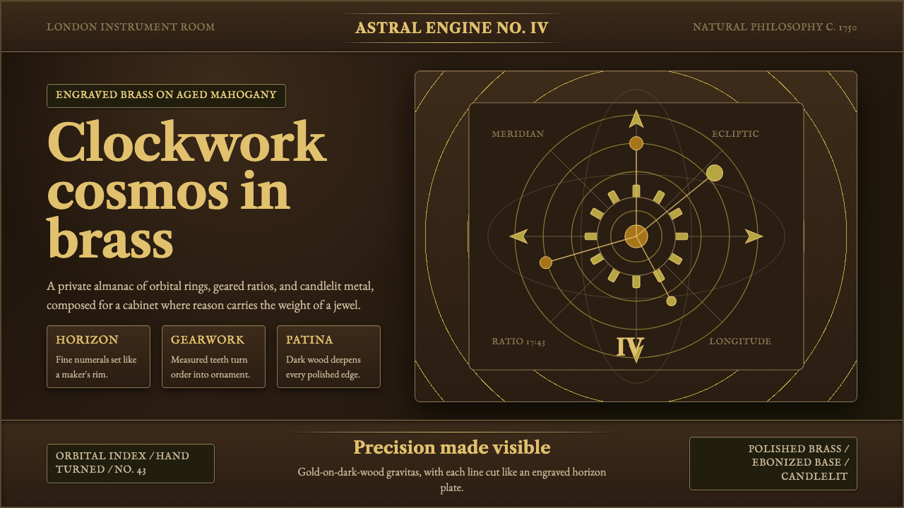 Brass Orrery design style — example