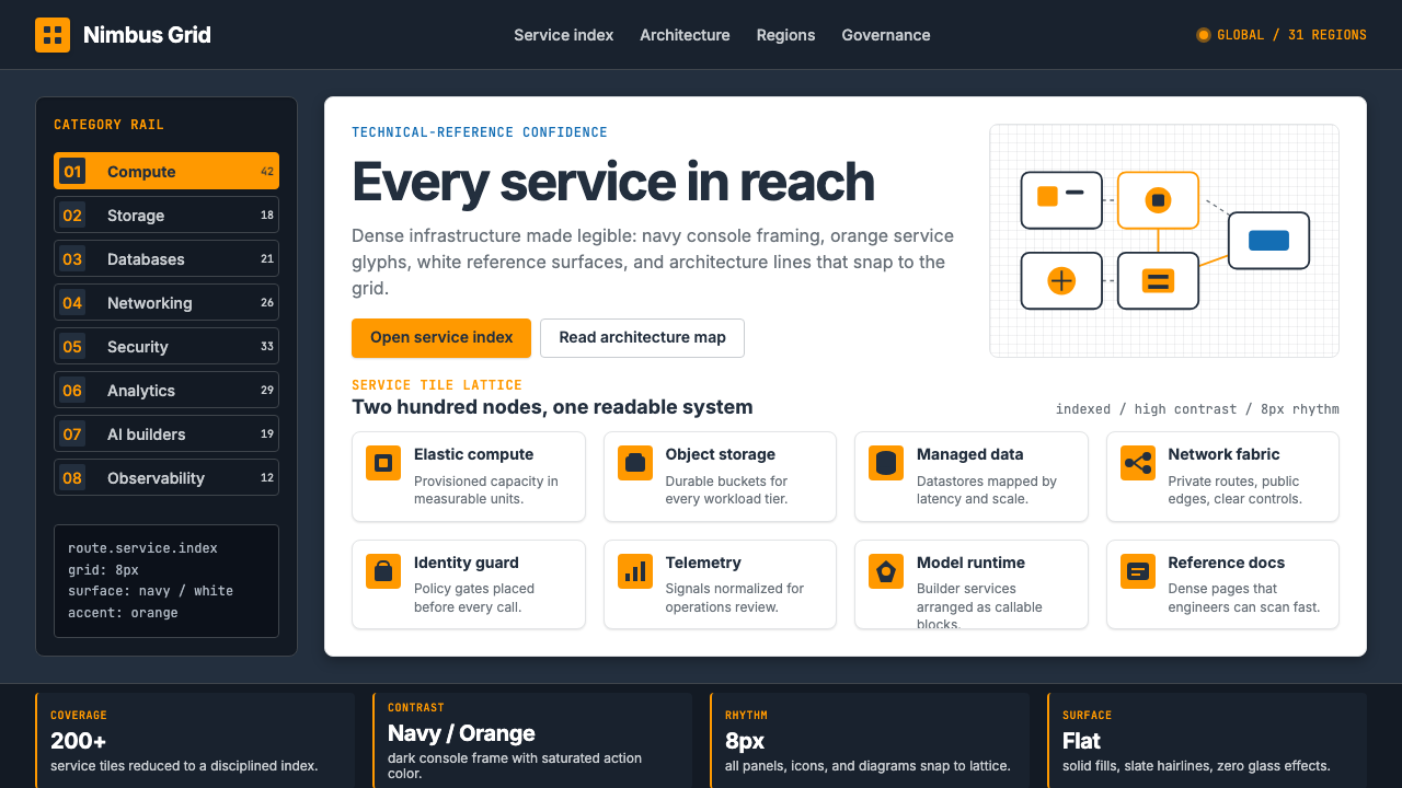 Amazon Web Services (AWS) design style — example