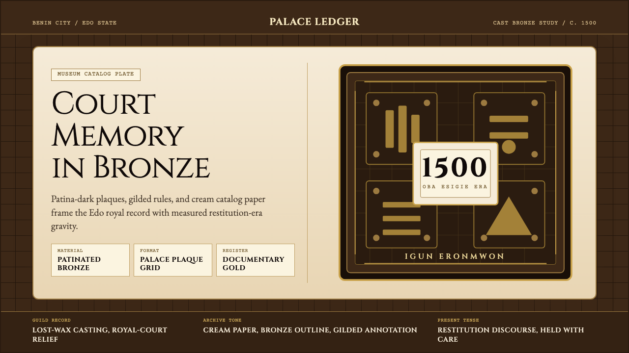 Benin Bronze (Edo, 1500) design style — example