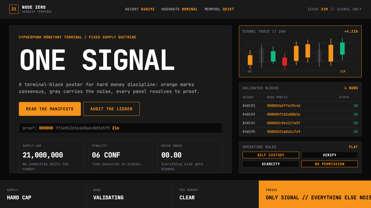 Bitcoin Maximalist Orange design style — example