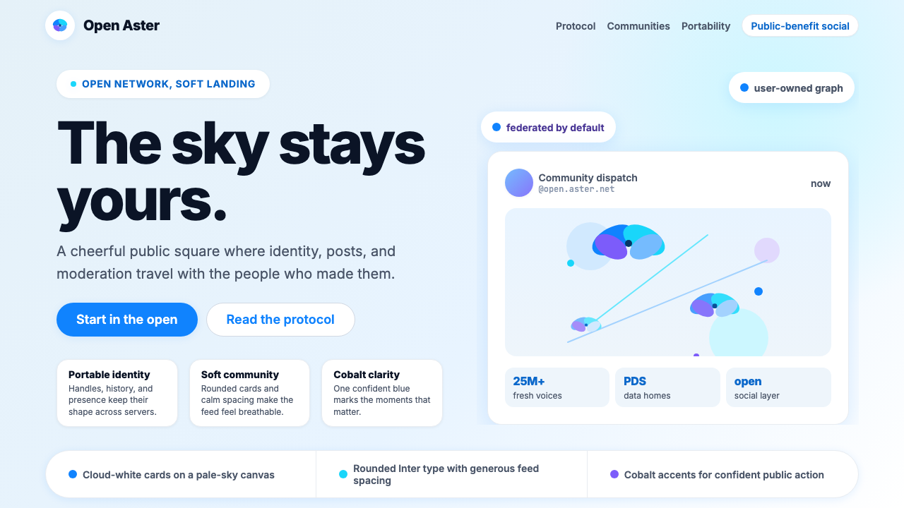Bluesky AT Protocol 2024 design style — example