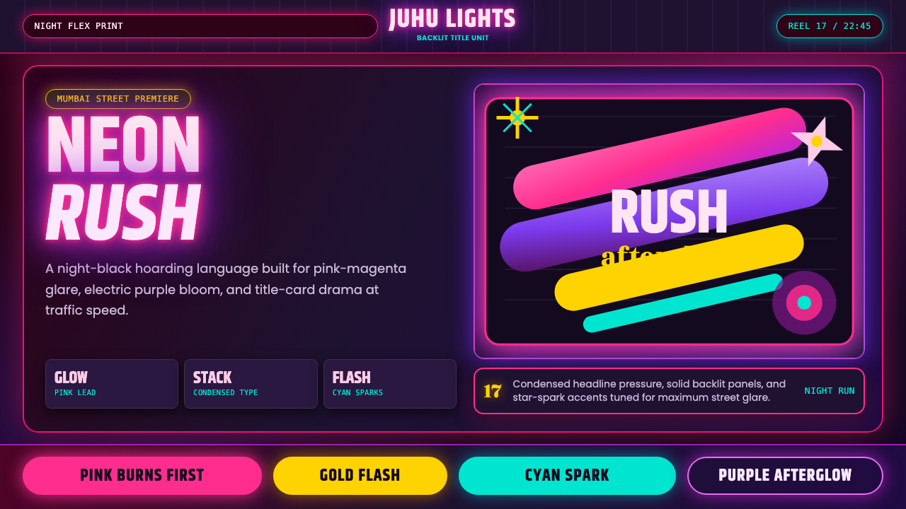 Bollywood Neon Mumbai design style — example