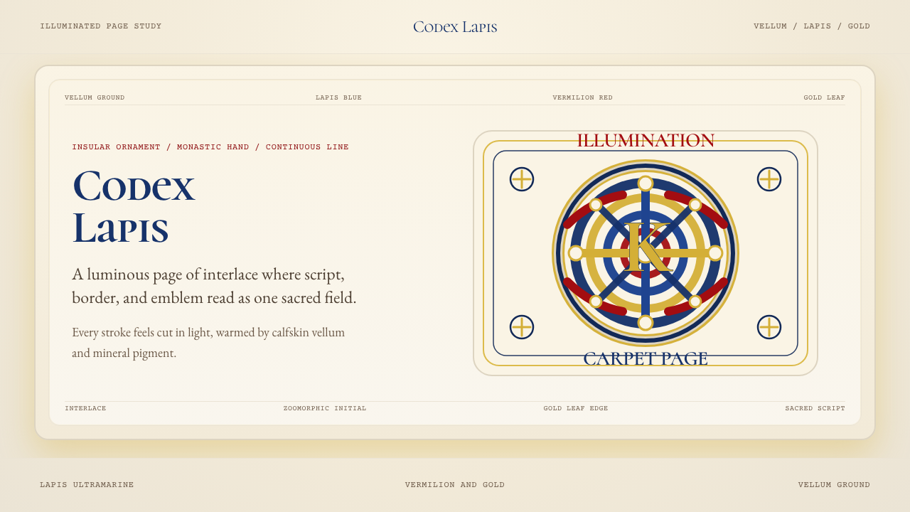 Book of Kells Celtic (800) design style — example