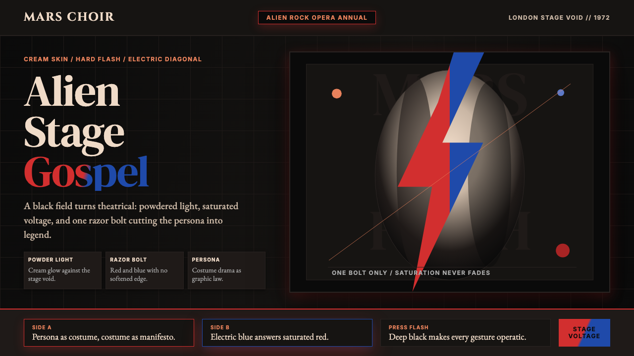 Bowie — Ziggy Stardust design style — example