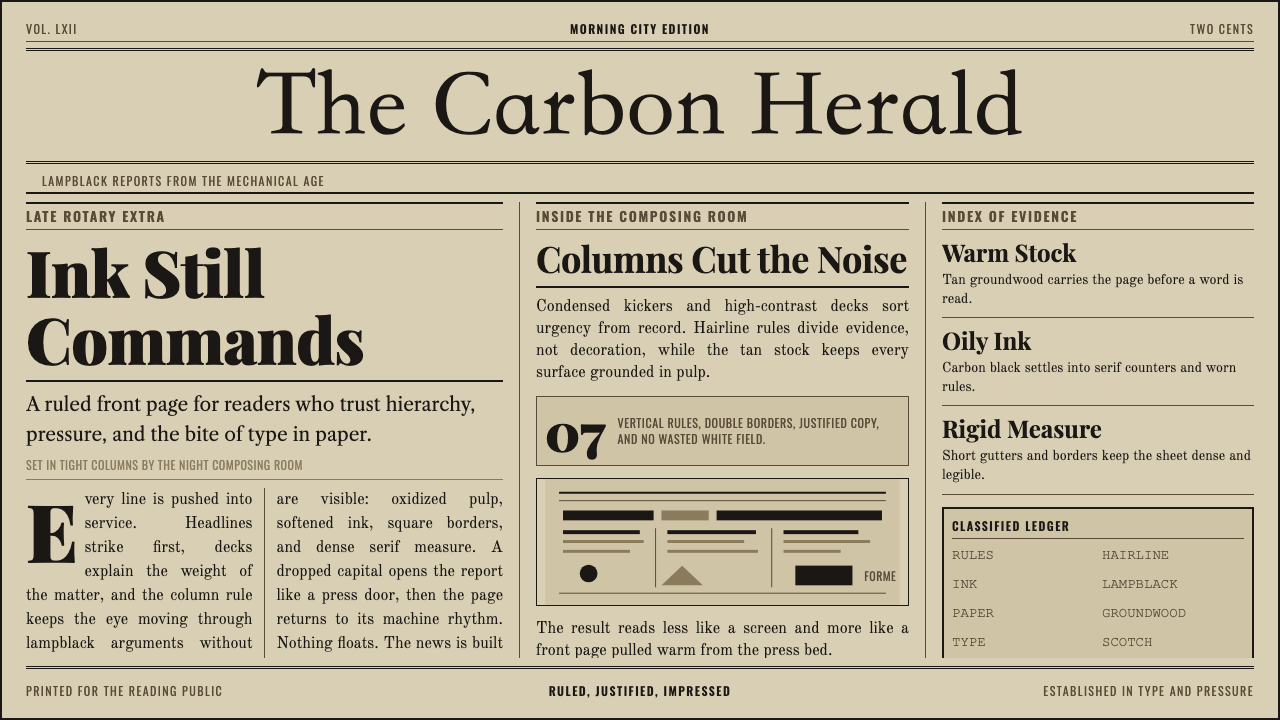 Broadsheet Letterpress design style — example