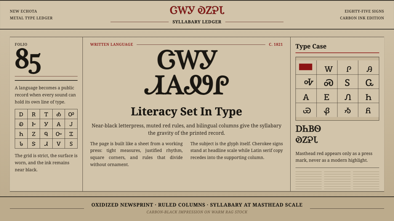 Cherokee Syllabary design style — example