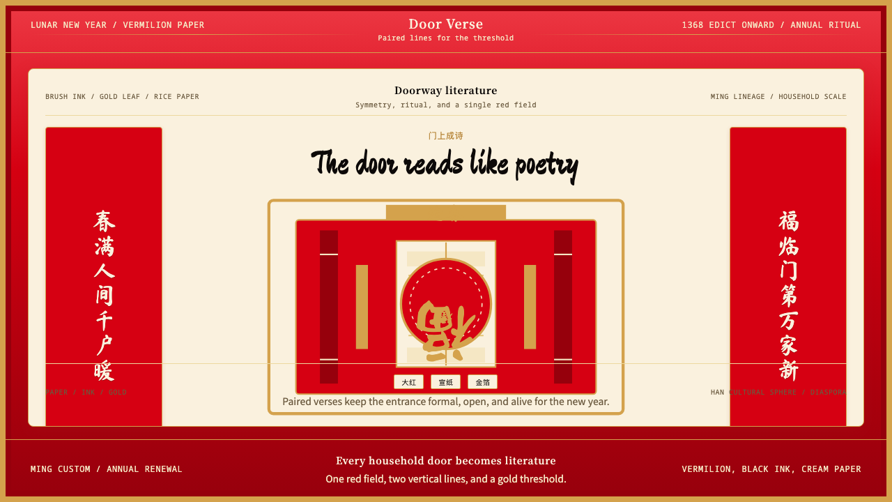 Chinese Spring Festival Red Couplet design style — example