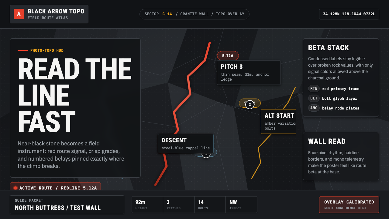 Climbing Topo Guide design style — example