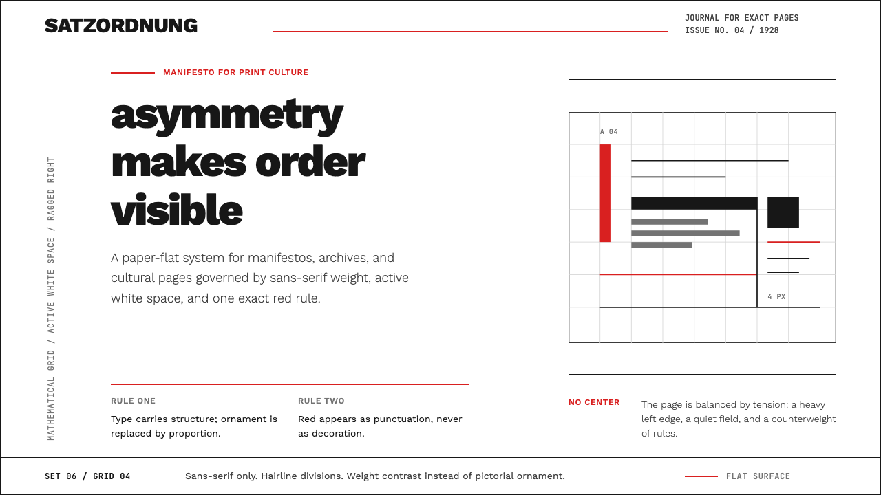 New Typography (Tschichold 1928) design style — example