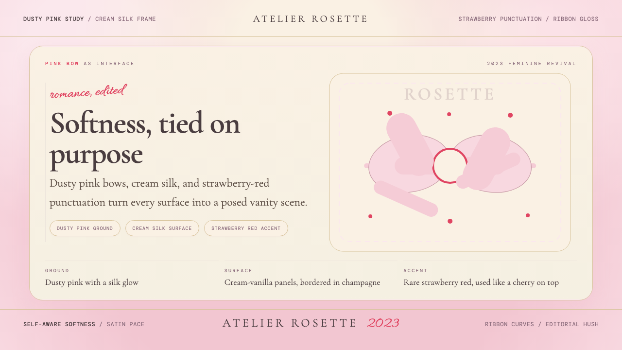 Coquette Aesthetic Pink Bow (2023) design style — example