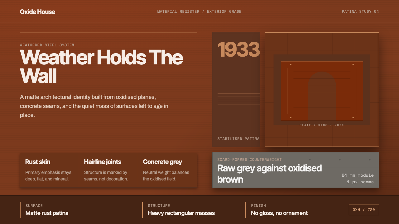 Corten Weathering Steel design style — example