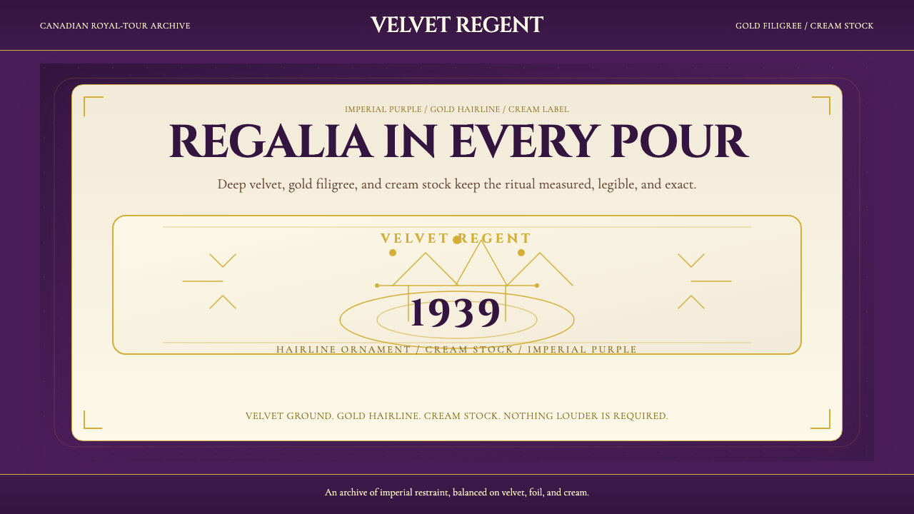 Crown Royal Purple Velvet (1939) design style — example