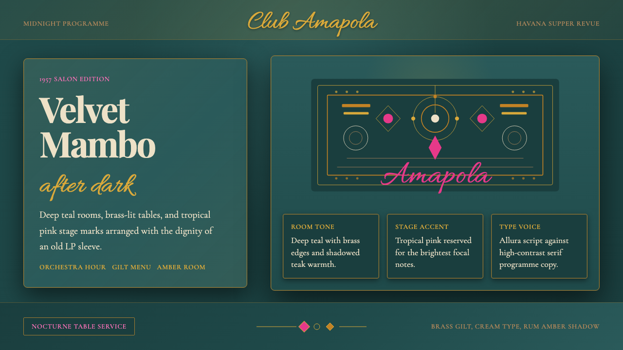 Cuban Salsa Cabaret (1950) design style — example