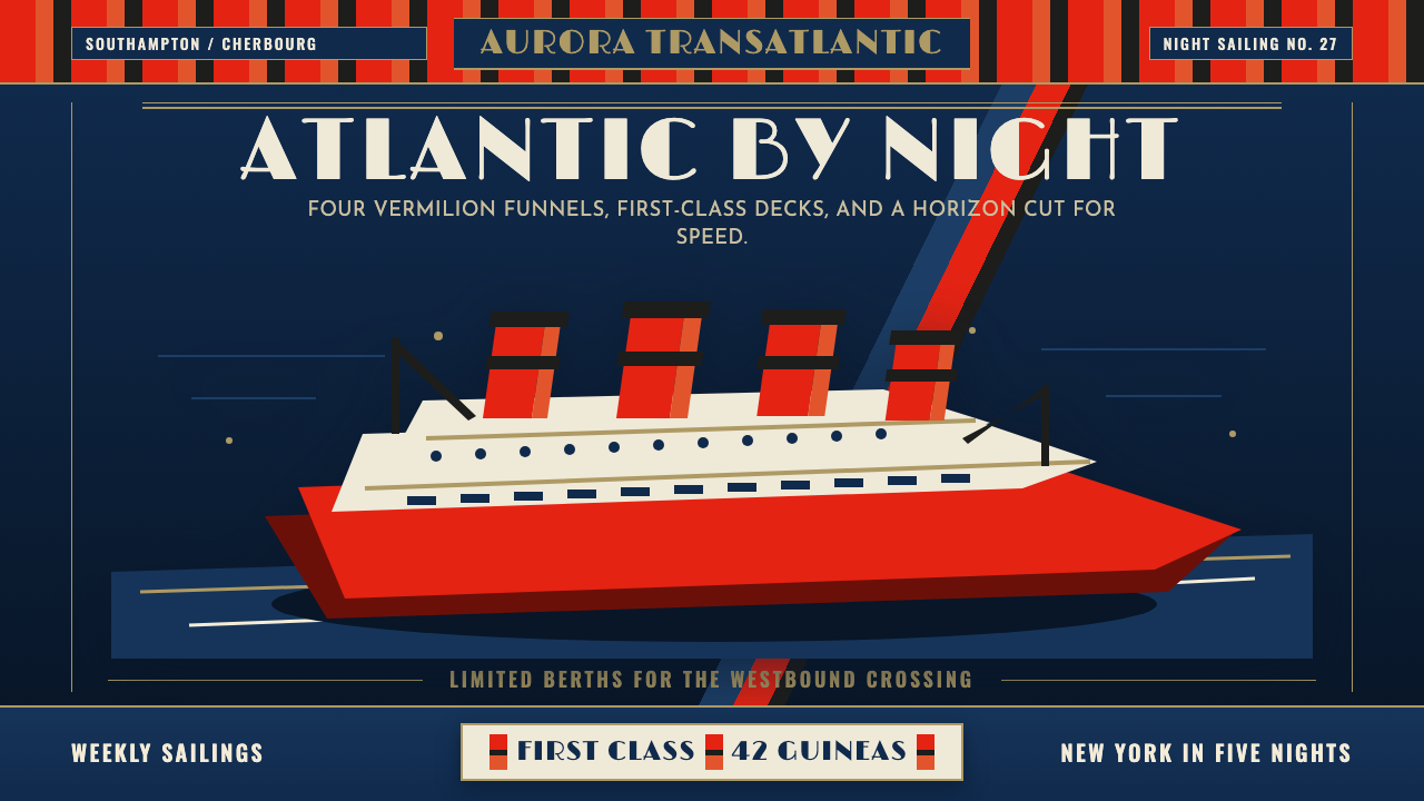 Cunard Liner Poster design style — example