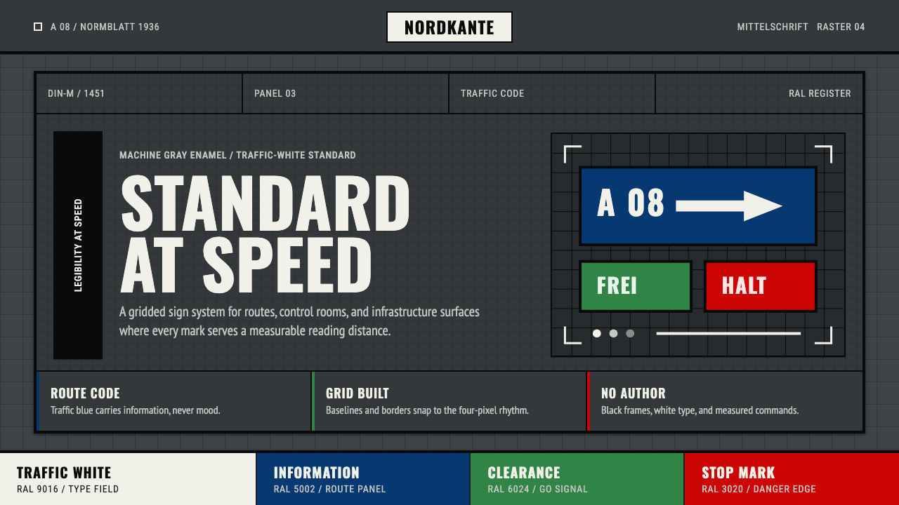 DIN 1451 Signage design style — example