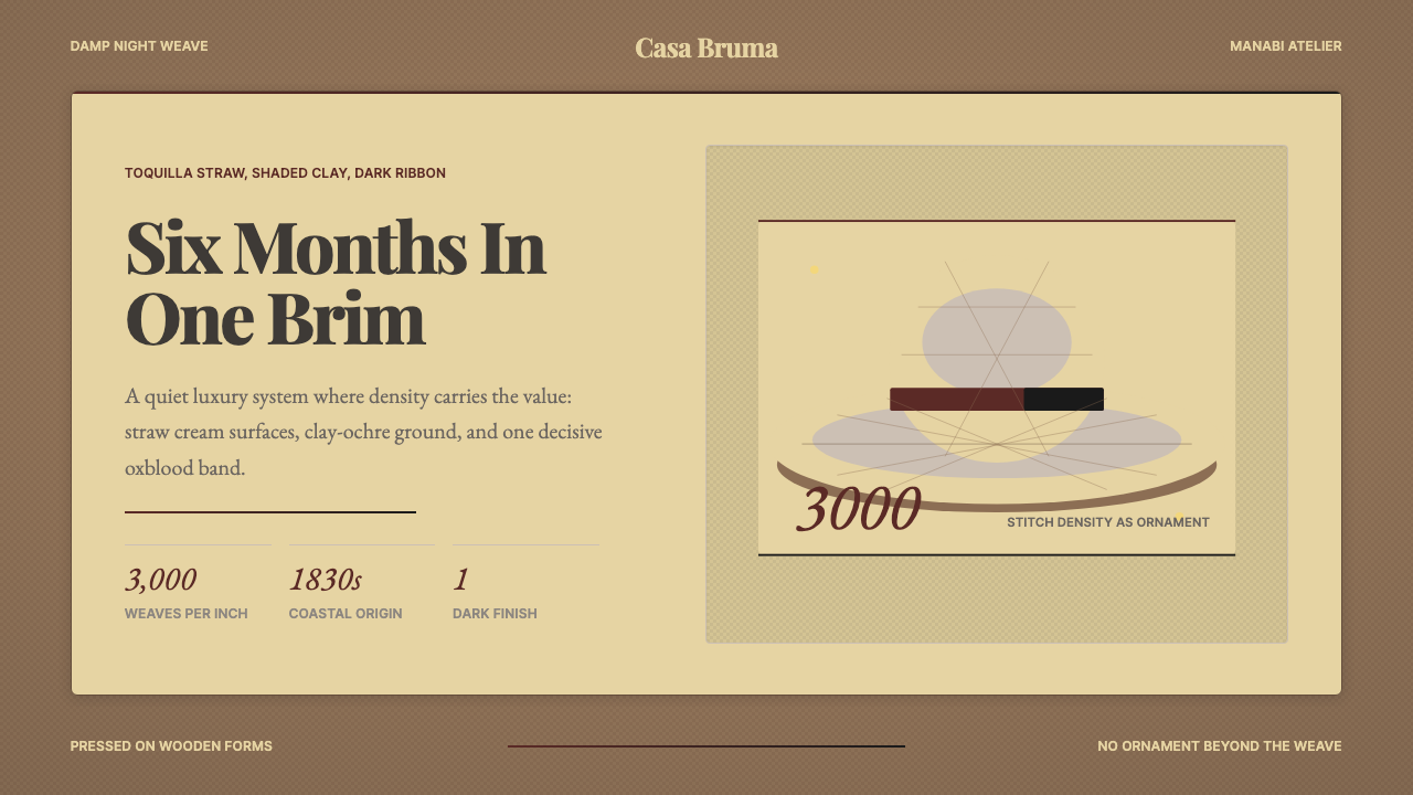 Ecuadorian Montecristi Panama Hat design style — example