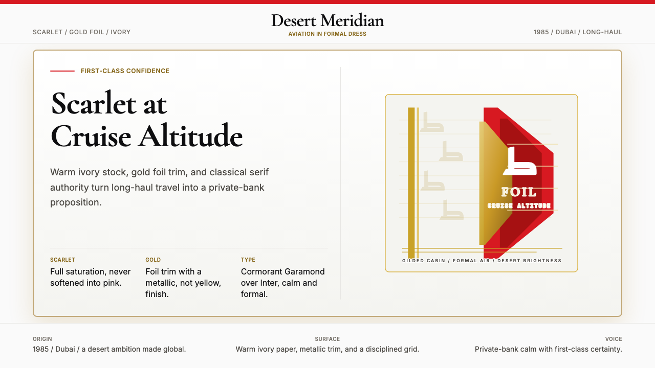 Emirates Airline (Red-Gold) design style — example
