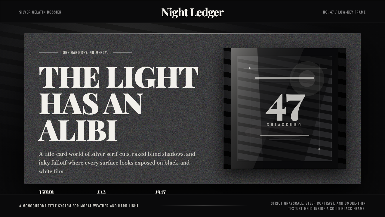 Film Noir Chiaroscuro design style — example