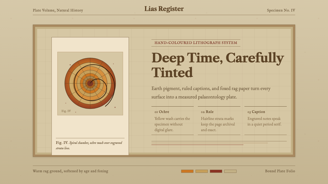 Ammonite Fossil Plate design style — example