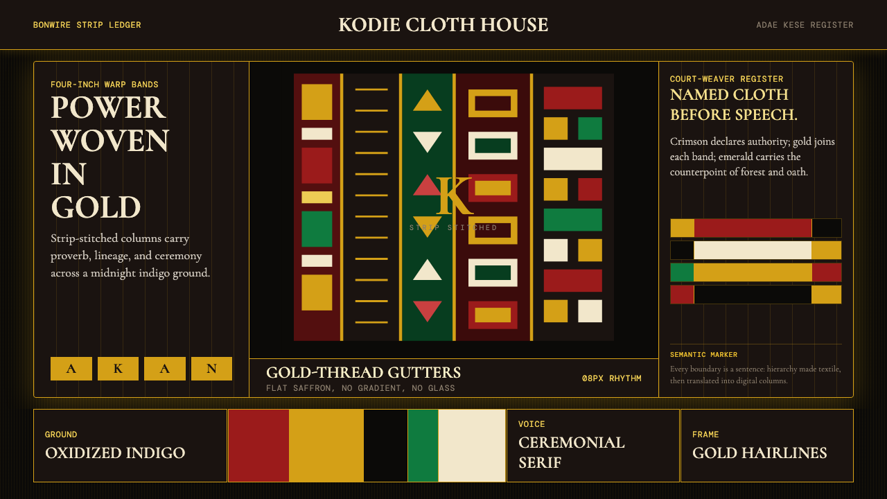 Ghanaian Kente (Asante Royal Gold) design style — example