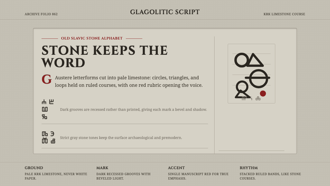Glagolitic Script design style — example