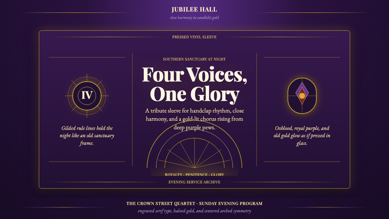 Gospel Quartet design style — example