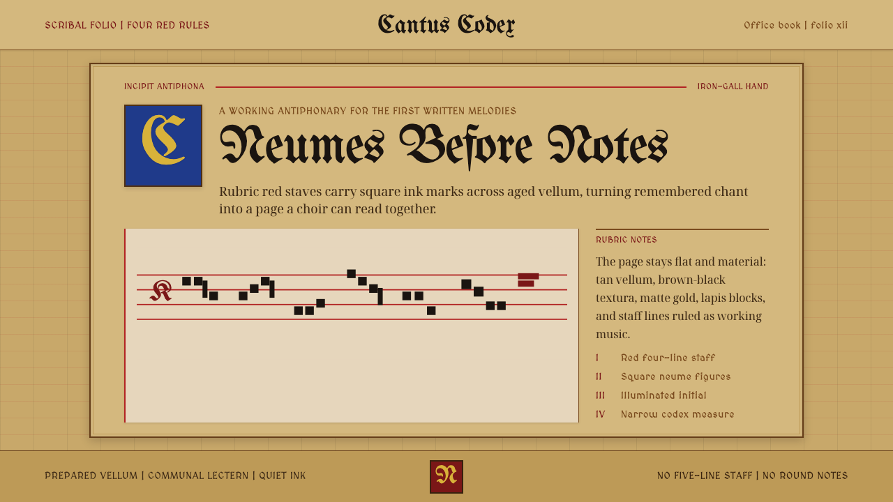 Gregorian Chant Neumes design style — example