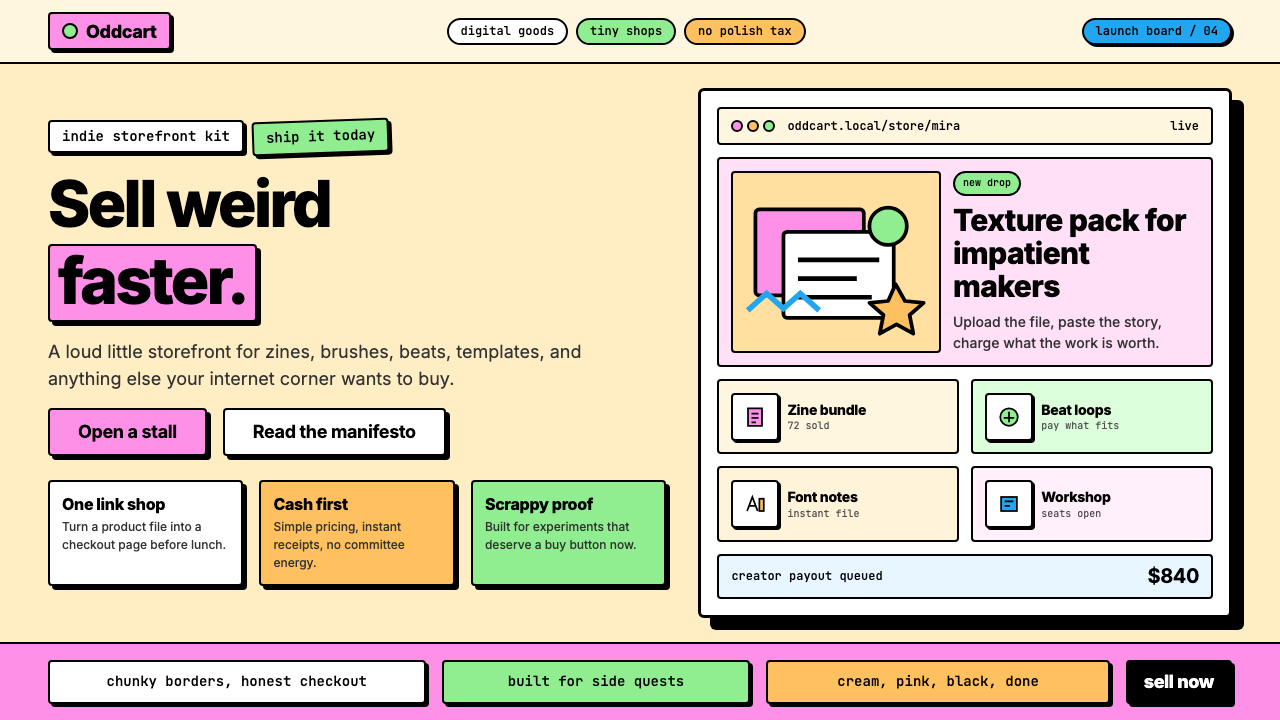 Gumroad Creator design style — example