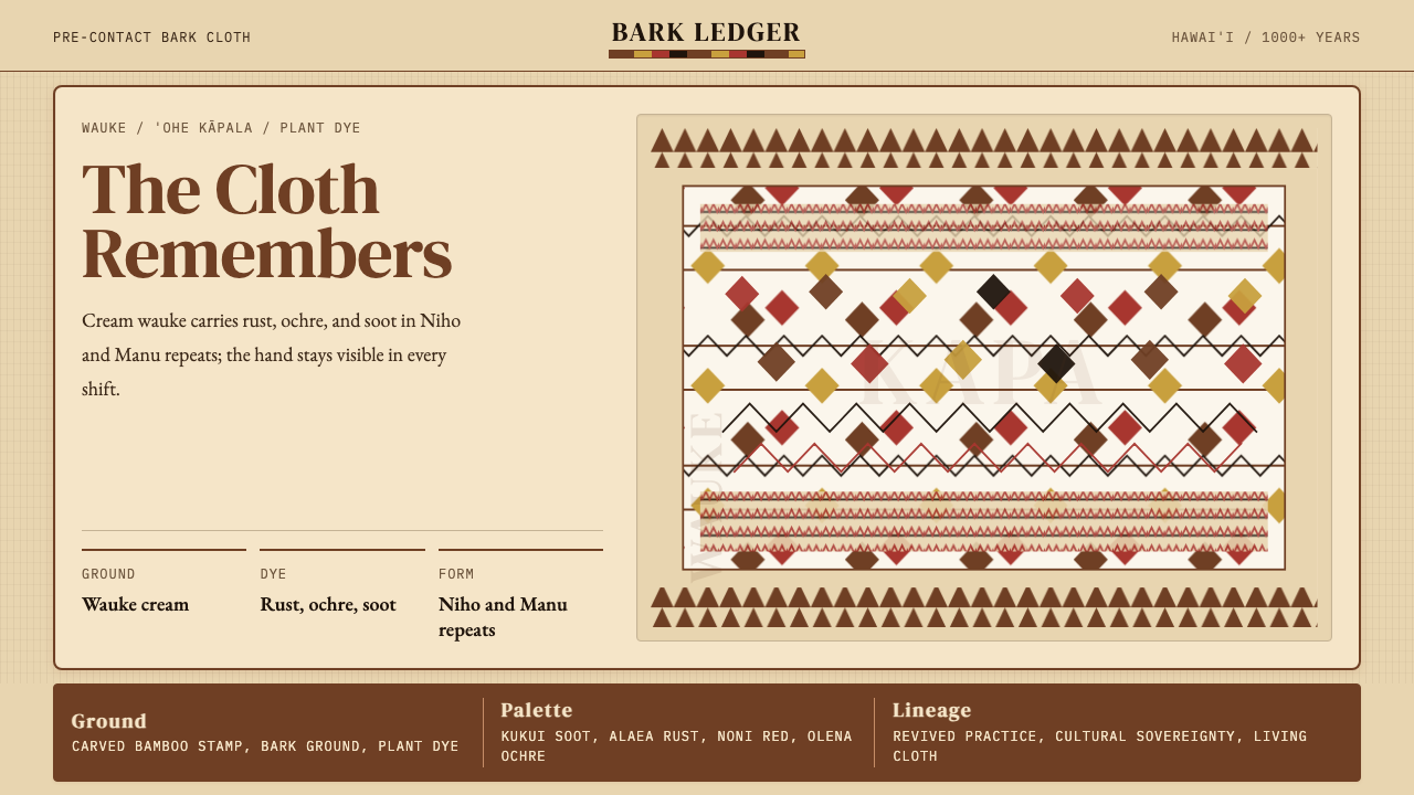 Hawaiian Kapa (Bark Cloth) design style — example