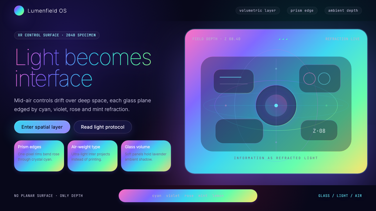Holographic UI 2040 design style — example