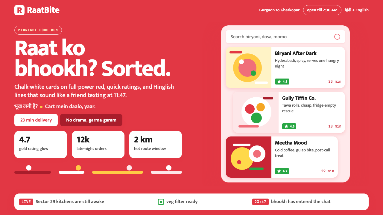 Zomato India Delivery design style — example