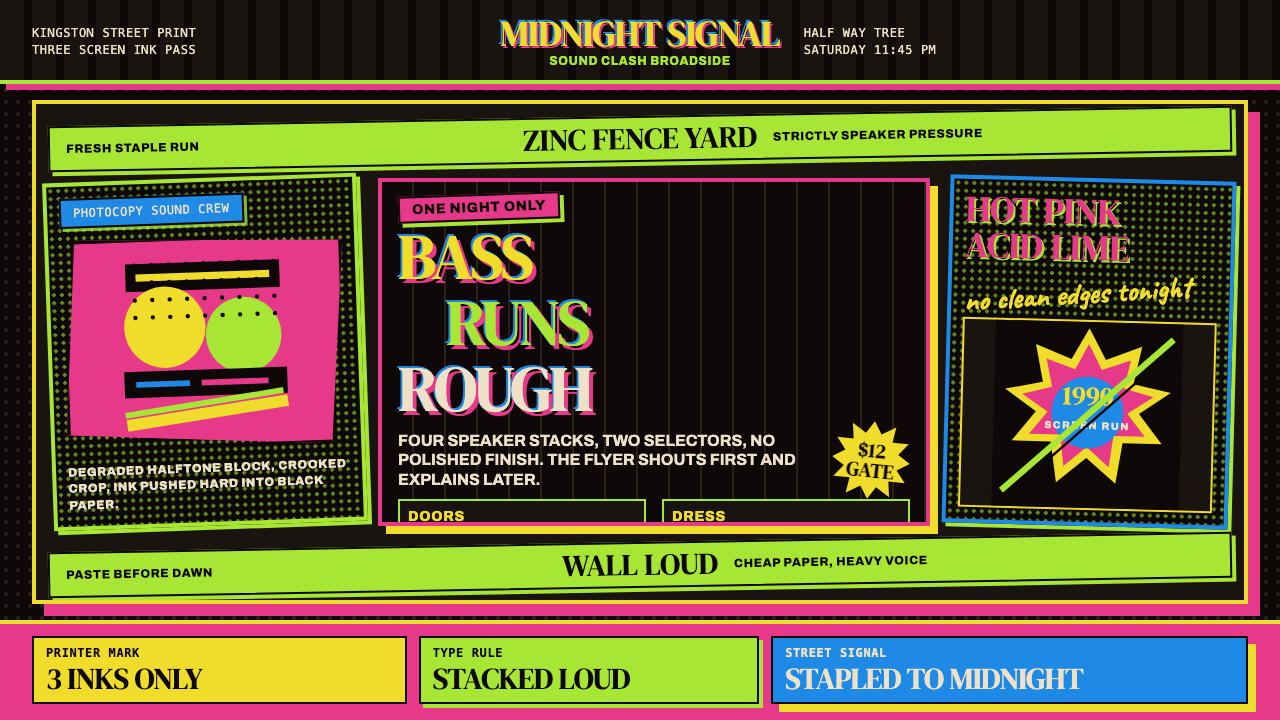 Jamaican Dancehall 1990 Poster design style — example