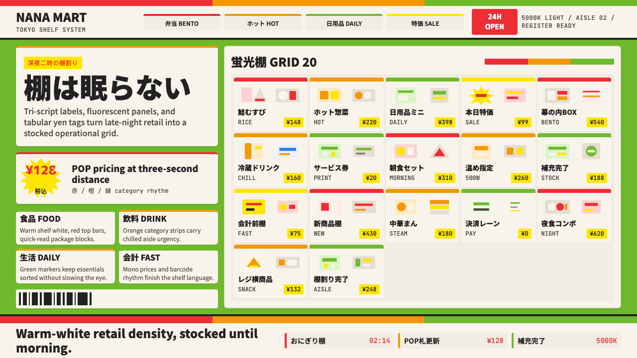 Japanese Konbini 7-Eleven design style — example