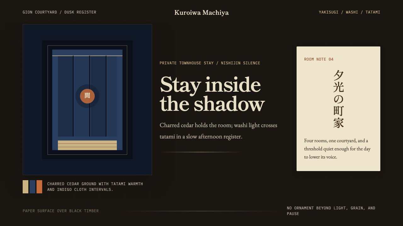 Kyoto Machiya Stay design style — example