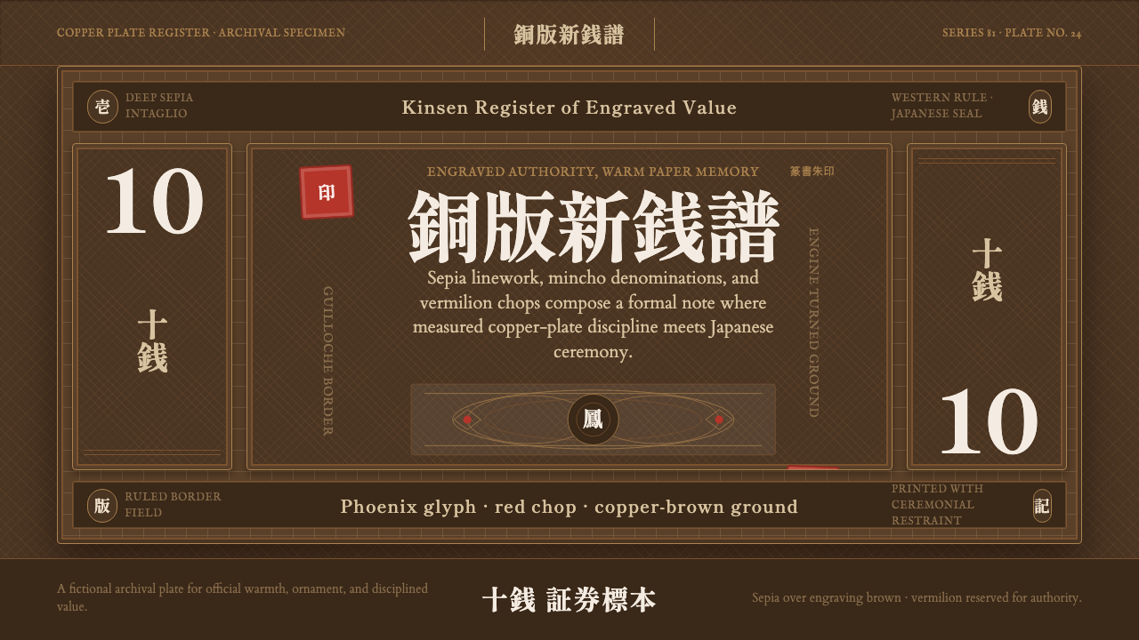 Meiji Japan Note design style — example