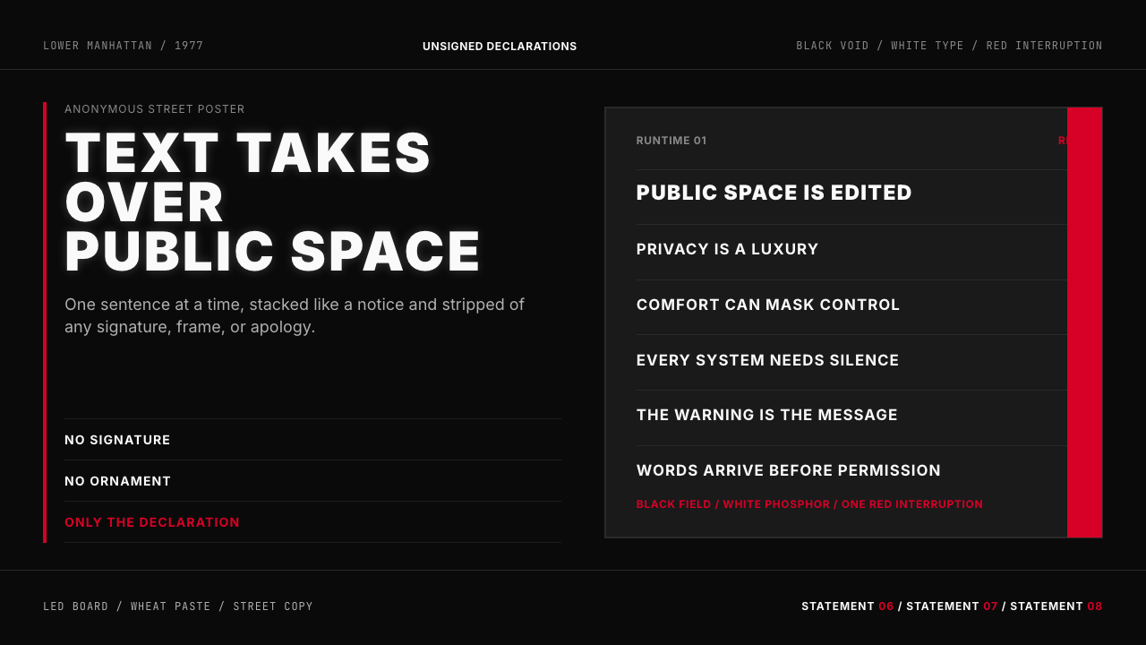 Jenny Holzer Truisms (1977) design style — example