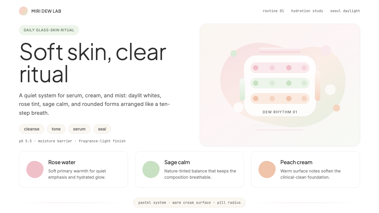 K-Beauty Clean design style — example
