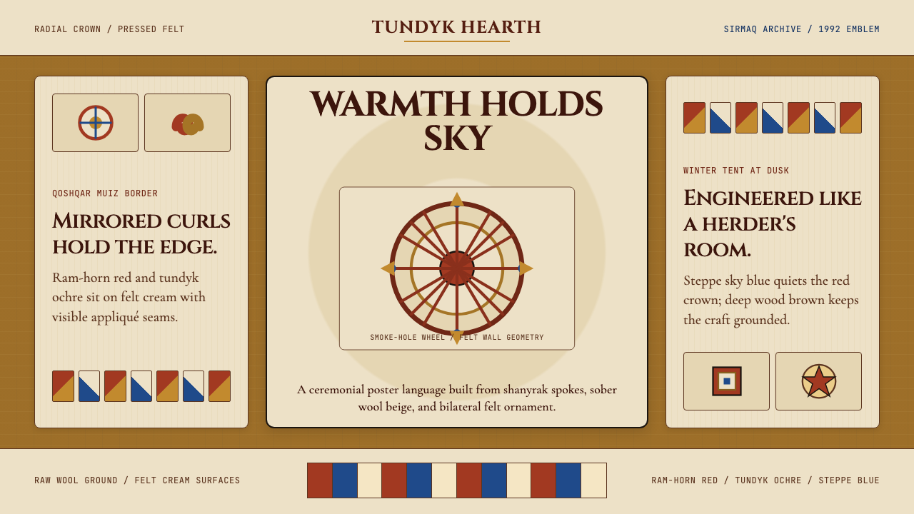 Kazakh Shanyrak Yurt Felt design style — example