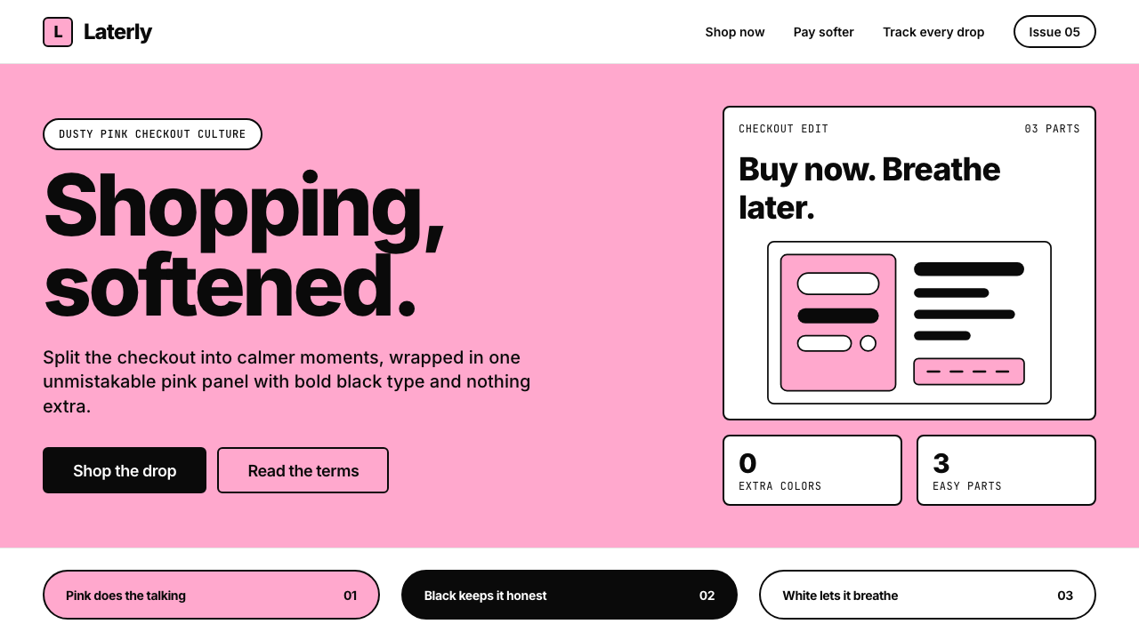 Klarna design style — example