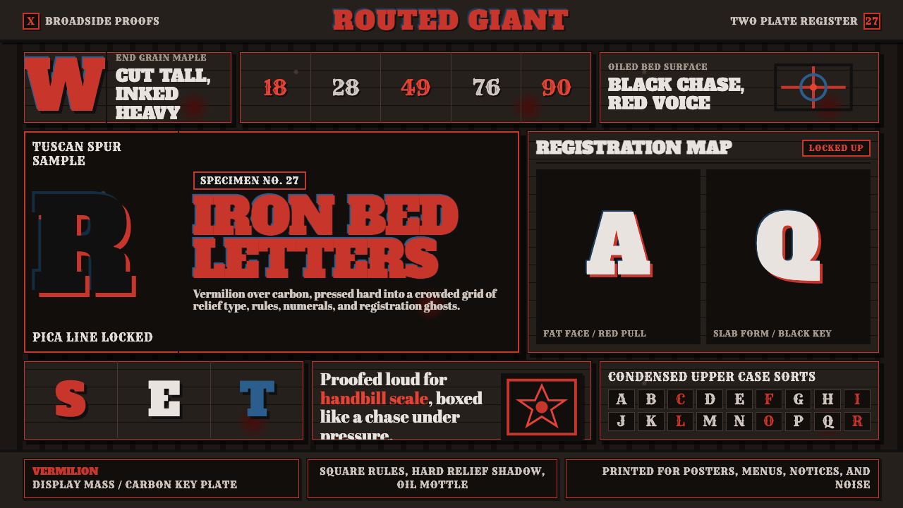 Wood Type Specimen design style — example