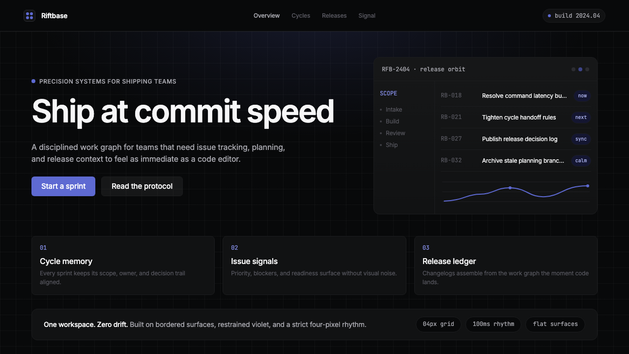 Linear 2024 design style — example