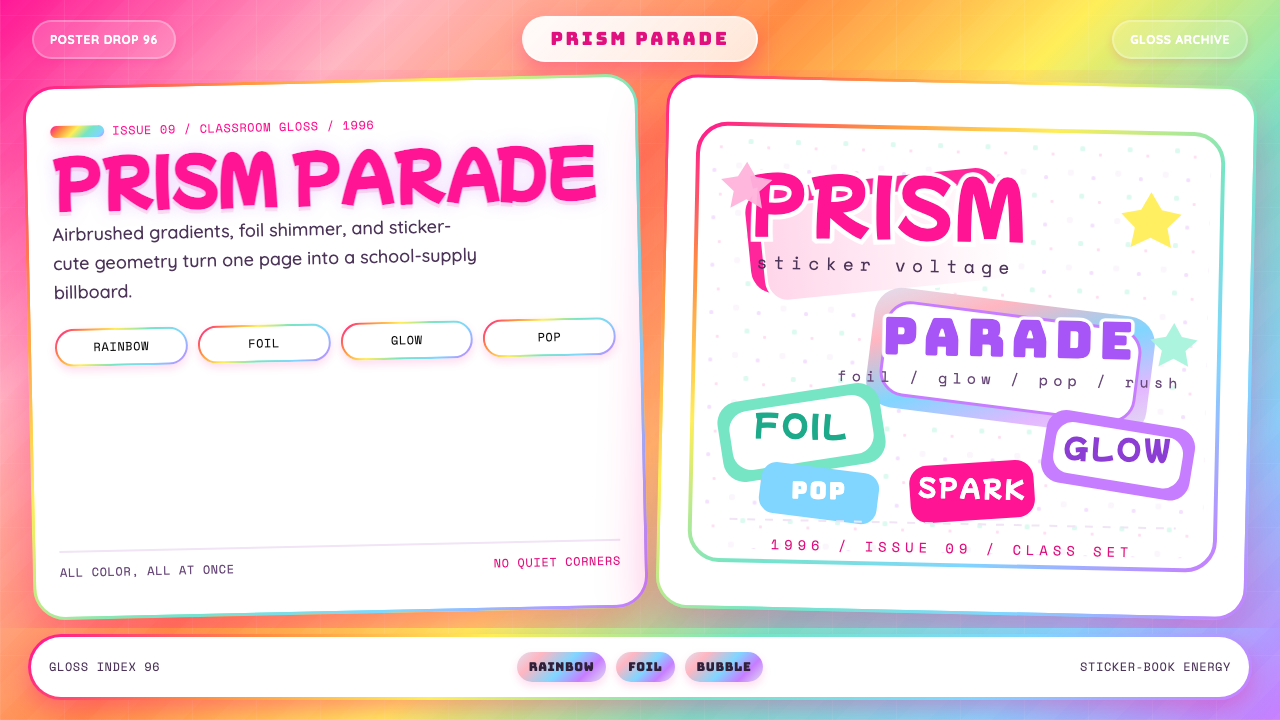 Lisa Frank Rainbow (90s) design style — example
