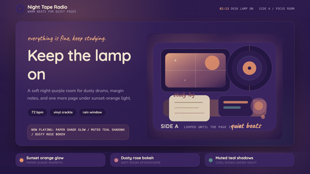 Lo-fi Hip Hop / Chillhop design style — example