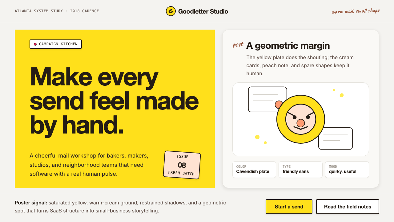 Mailchimp Freddie-Yellow design style — example