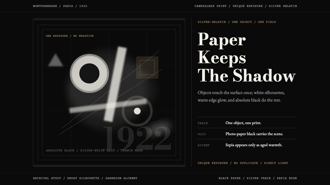 Man Ray Rayograph (1922) design style — example