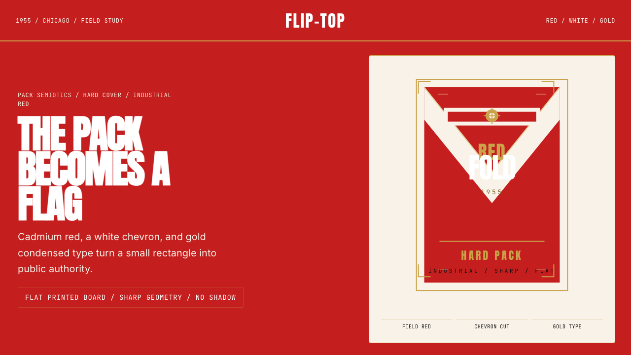 Marlboro Red Flip-Top (1955) design style — example