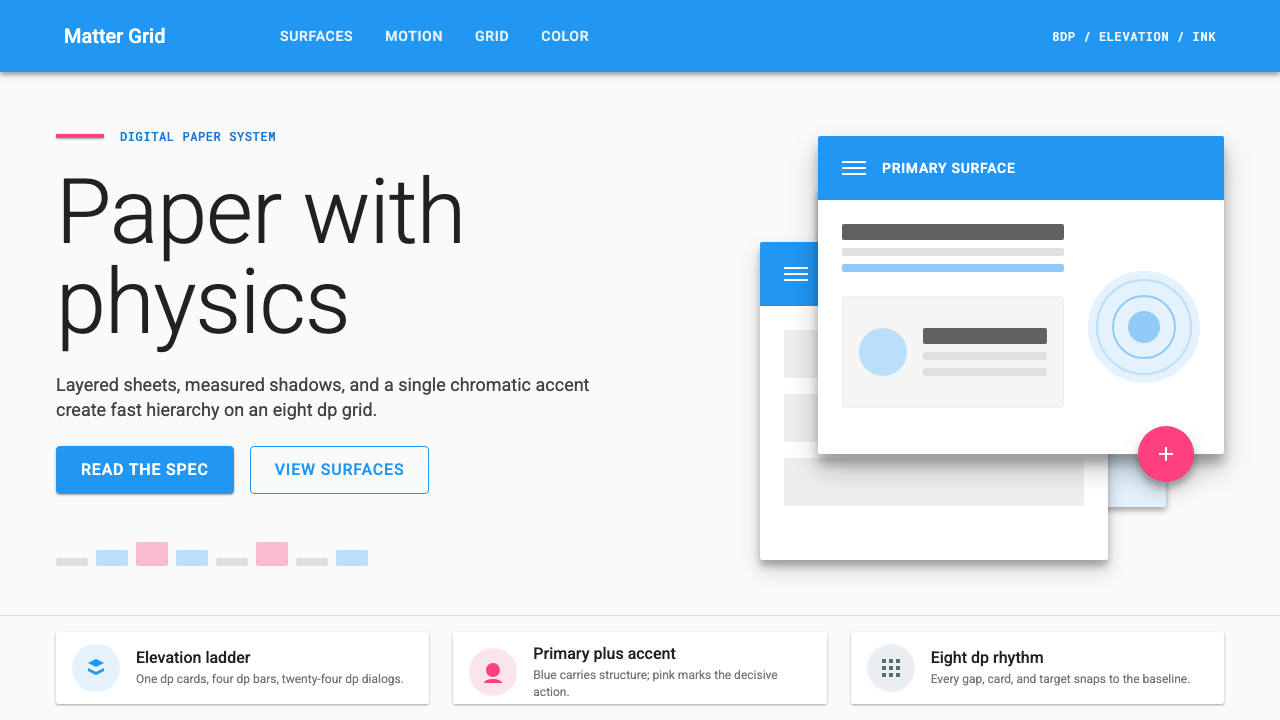 Material Design 1.0 design style — example